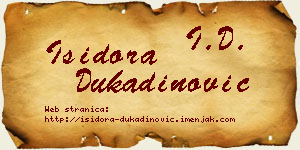 Isidora Dukadinović vizit kartica